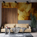 Cracked Earth Golden Ochre Mural Wallpaper — Industrial Style Mural Wallpaper - pure wallpaper artwork
