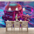 Neon Drip Burger Mural Wallpaper — Modern Pop Art Aesthetic Mural Wallpaper - pure wallpaper artwork