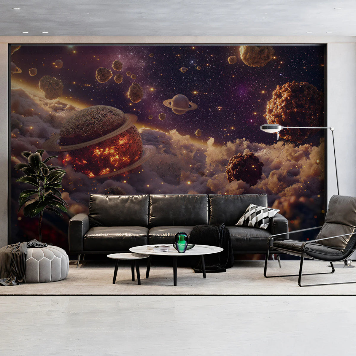 Cosmic Nebula Mural Wallpaper — Deep Space Planetary Scene Mural Wallpaper - pure wallpaper artwork