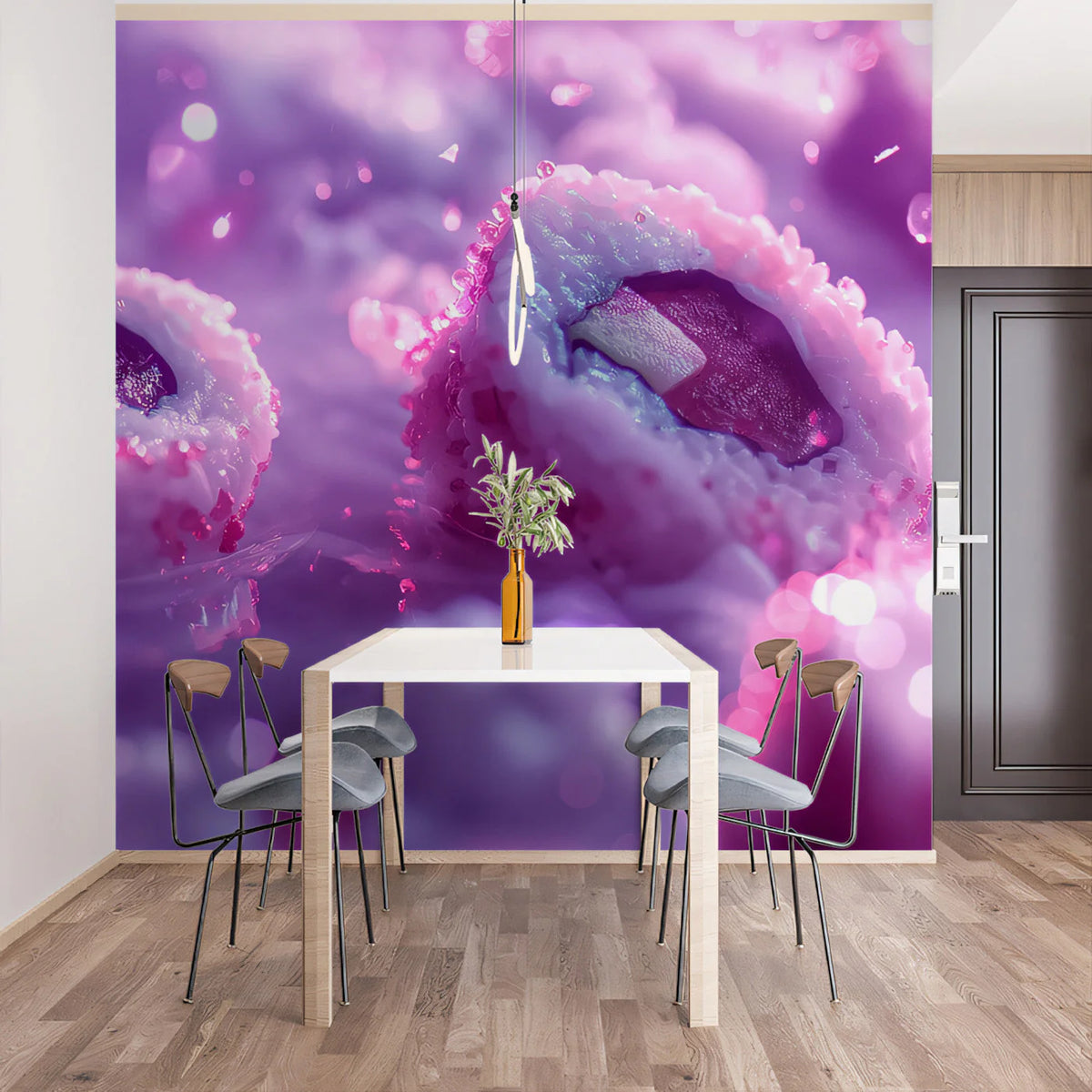 Neon Sushi Dreams Mural Wallpaper —Whimsical Culinary Art Mural Wallpaper - pure wallpaper artwork