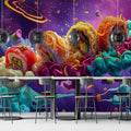 Cosmic Sushi Roll Mural Wallpaper — Vibrant Culinary Art Mural Wallpaper - pure wallpaper artwork