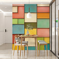 Modern Color Block Rectangles Mural Wallpaper —Multicolored Grid Mural Wallpaper - pure wallpaper artwork