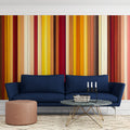 Vertical Striped Mural Wallpaper in Warm Autumnal Tones Mural Wallpaper - pure wallpaper artwork