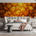 Amber Stone Mosaic Mural Wallpaper — Warm Organic Texture Mural Wallpaper - pure wallpaper artwork