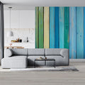 Coastal Painted Wood Planks Mural Wallpaper — Vibrant Colorful Mural Wallpaper - pure wallpaper artwork