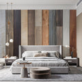 Rustic Weathered Plank Mural Wallpaper — Multi-Tonal Wood Grain Mural Wallpaper - pure wallpaper artwork