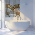 Gilded Fan Marble Mural Wallpaper — Art Deco Sophistication Mural Wallpaper - pure wallpaper artwork