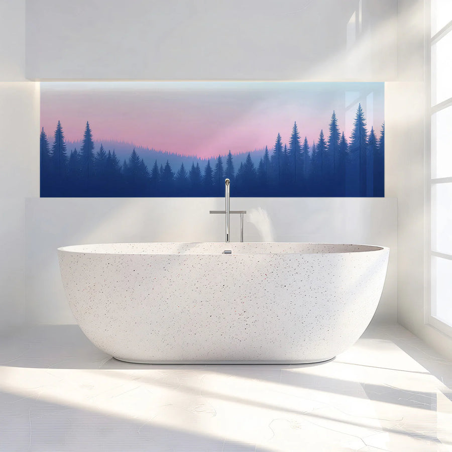 Mist Forest Horizon Mural Wallpaper — Dreamy Pastel Gradient Mural Wallpaper
