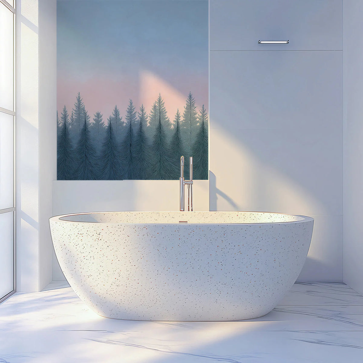 Mist Forest Mural Wallpaper — Dreamy Pastel Landscape Mural Wallpaper - pure wallpaper artwork