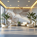 Minimalist Eucalyptus Leaf Mural Wallpaper — Modern Earth Tones Mural Wallpaper - pure wallpaper artwork
