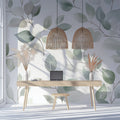 Watercolor Eucalyptus Leaf Mural Wallpaper — Soft Botanical Design Mural Wallpaper - pure wallpaper artwork