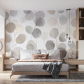 Watercolor Eucalyptus Branch Mural Wallpaper in Neutral Tones Mural Wallpaper - pure wallpaper artwork