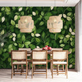 Lush Botanical Forest Leaves Mural Wallpaper — Dark Green Decor Mural Wallpaper - pure wallpaper artwork