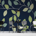 Minimalist Leaf Vine Mural Wallpaper — Modern Botanical Mural Wallpaper - pure wallpaper artwork