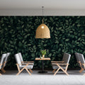 Midnight Foliage Mural Wallpaper — Botanical Leaf Pattern Mural Wallpaper - pure wallpaper artwork