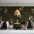 Olive Leaf Sprig Mural Wallpaper — Modern Minimalist Botanical Mural Wallpaper - pure wallpaper artwork