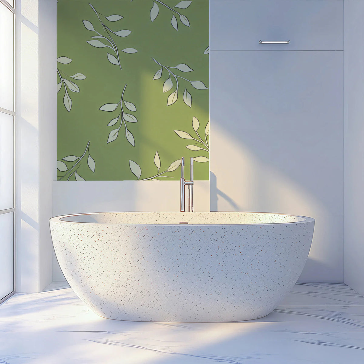 Sage Green Botanical Branch Mural Wallpaper — Minimalist Leaf Design Mural Wallpaper - pure wallpaper artwork