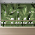 Olive Leaf Branch Mural Wallpaper — Modern Botanical Design Mural Wallpaper - pure wallpaper artwork