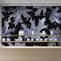 Midnight Leaf Mural Wallpaper — Modern Botanical Style Mural Wallpaper - pure wallpaper artwork