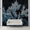 Midnight Thistle Mural Wallpaper — Botanical Dark Academia Mural Wallpaper - pure wallpaper artwork