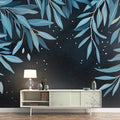 Midnight Willow Mural Wallpaper — Nature-Inspired Botanical Art Mural Wallpaper - pure wallpaper artwork