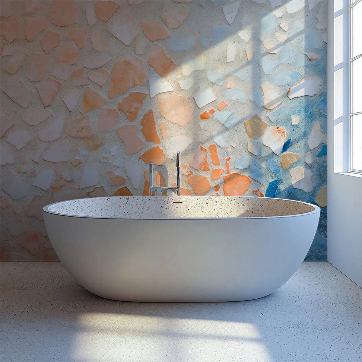 Abstract Mosaic Tile Mural Wallpaper — Contemporary Terrazzo Decor Mural Wallpaper - pure wallpaper artwork
