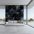 Midnight Abstract Oil Paint Mural Wallpaper — Artistic Texture Mural Wallpaper - pure wallpaper artwork