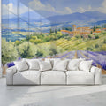 Tuscan Lavender Field Mural Wallpaper — Artistic Landscape Mural Wallpaper - pure wallpaper artwork
