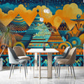 Abstract Geometric Pyramid Mural Wallpaper — Modern Artistic Decor Mural Wallpaper - pure wallpaper artwork