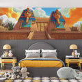 Ancient Egyptian Temple Mural Wallpaper — Educational Cartoon Style Mural Wallpaper - pure wallpaper artwork