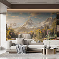 Alpine Waterfall Mural Wallpaper — Scenic Mountain Landscape Mural Wallpaper - pure wallpaper artwork