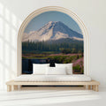 Snowy Mountain Meadow Mural Wallpaper —Alpine Landscape Scene Mural Wallpaper - pure wallpaper artwork