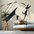 Minimalist Horse Silhouette Mural Wallpaper — Elegant Line Art Mural Wallpaper - pure wallpaper artwork