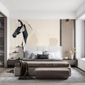 Abstract Horse Geometric Mural Wallpaper — Minimalist Line Art Mural Wallpaper - pure wallpaper artwork