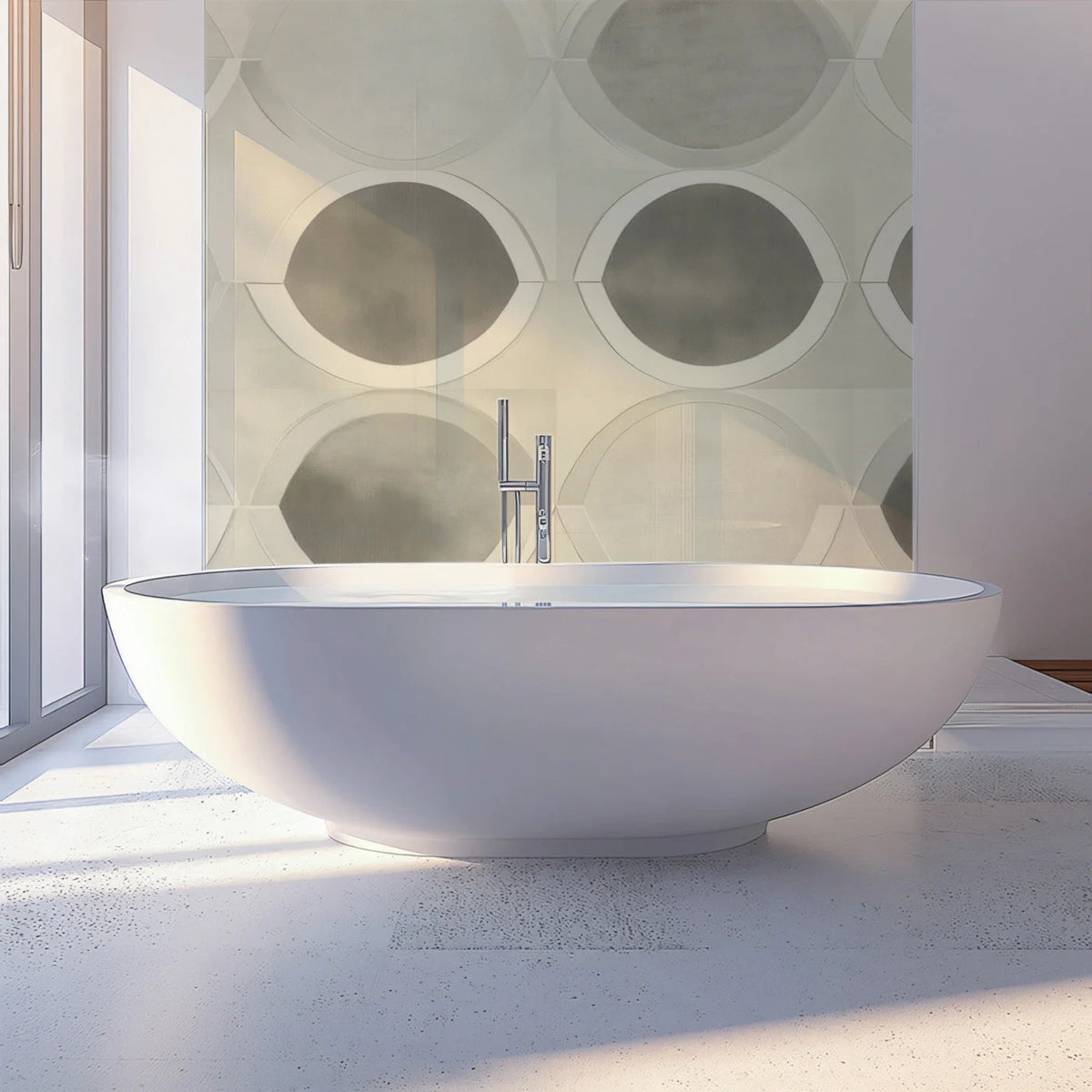 Circular Interlocking Mural Wallpaper — Modern Geometric Decor Mural Wallpaper - pure wallpaper artwork