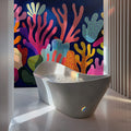 Abstract Coral Reef Mural Wallpaper — Vibrant Aquatic Art Mural Wallpaper - pure wallpaper artwork