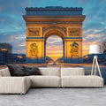 Arc de Triomphe Sunset Mural Wallpaper — Grand Urban Scene Mural Wallpaper - pure wallpaper artwork