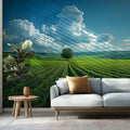Tuscan Vineyard Landscape Mural Wallpaper —Horizon View Mural Wallpaper - pure wallpaper artwork
