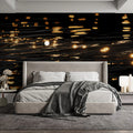 Golden Ripple Water Mural Wallpaper — Moody Dark Abstract Design Mural Wallpaper - pure wallpaper artwork