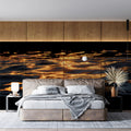 Golden Water Ripples Mural Wallpaper — Moody Abstract Design Mural Wallpaper - pure wallpaper artwork