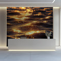 Golden Water Ripples Mural Wallpaper — Moody Abstract Design Mural Wallpaper - pure wallpaper artwork