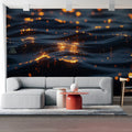 Glimmering Midnight Water Mural Wallpaper — Moody Modern Luxury Mural Wallpaper - pure wallpaper artwork