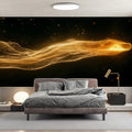 Floating Golden Light Particle Mural Wallpaper — Abstract Art Mural Wallpaper - pure wallpaper artwork