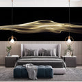 Fluid Golden Light Wave Mural Wallpaper — Modern Abstract Art Mural Wallpaper - pure wallpaper artwork