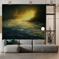 Sunlit Rushing River Mural Wallpaper — Dramatic Nature Decor Mural Wallpaper - pure wallpaper artwork