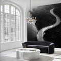 Winding Forest Path Mural Wallpaper — Monochromatic Landscape Mural Wallpaper - pure wallpaper artwork