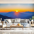 Mountain Sunrise Horizon Mural Wallpaper —Vibrant Scenic Decor Mural Wallpaper - pure wallpaper artwork