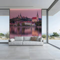 Riverside Town Sunset Mural Wallpaper —Romantic European Scenery Mural Wallpaper - pure wallpaper artwork