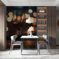 Golden Bokeh Wine Glass Mural Wallpaper — Warm Evening Glow Mural Wallpaper - pure wallpaper artwork