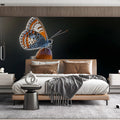 Macro Butterfly and Spiky Seed Mural Wallpaper — Artistic Nature Mural Wallpaper - pure wallpaper artwork